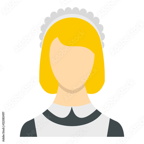 Maid icon in flat style isolated on white background. People symbol vector illustration