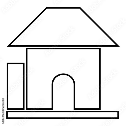Childrens playhouse icon in cartoon style isolated on white background. Play symbol vector illustration