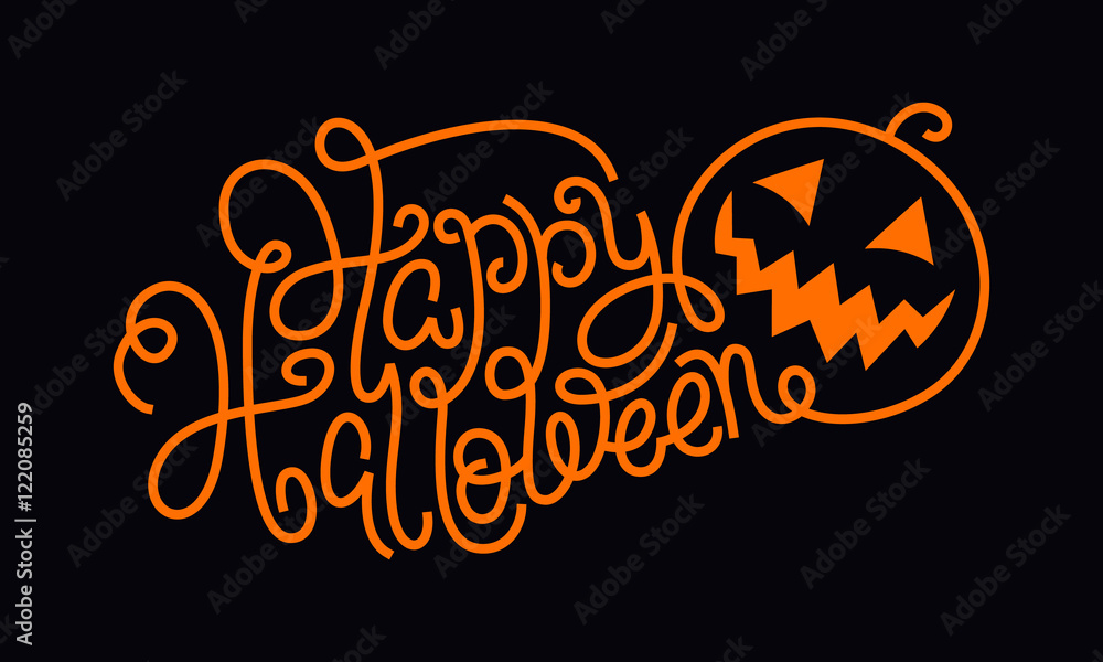 Hand lettering Happy Halloween.