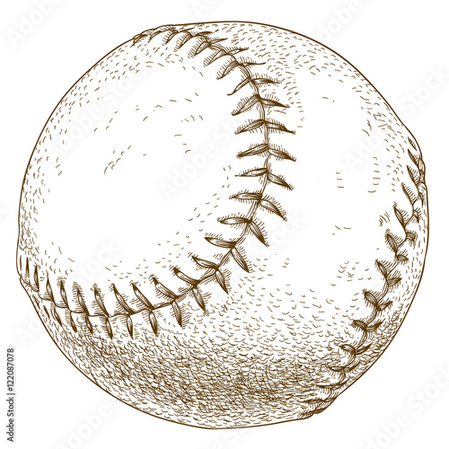 engraving  illustration of baseball ball