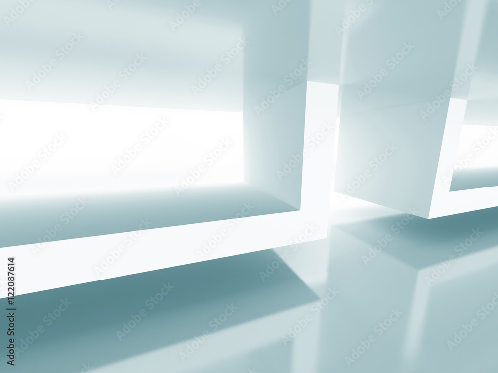 Fototapeta premium Abstract Futuristic Architecture Background. White Building Desi