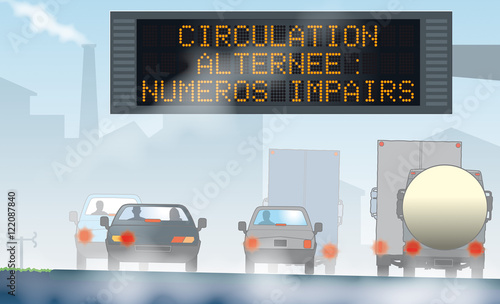 Scènes autoroutières - Pollution et circulation alternée 3