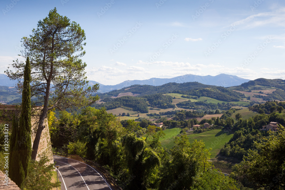 Marche hills from Urbino's wall