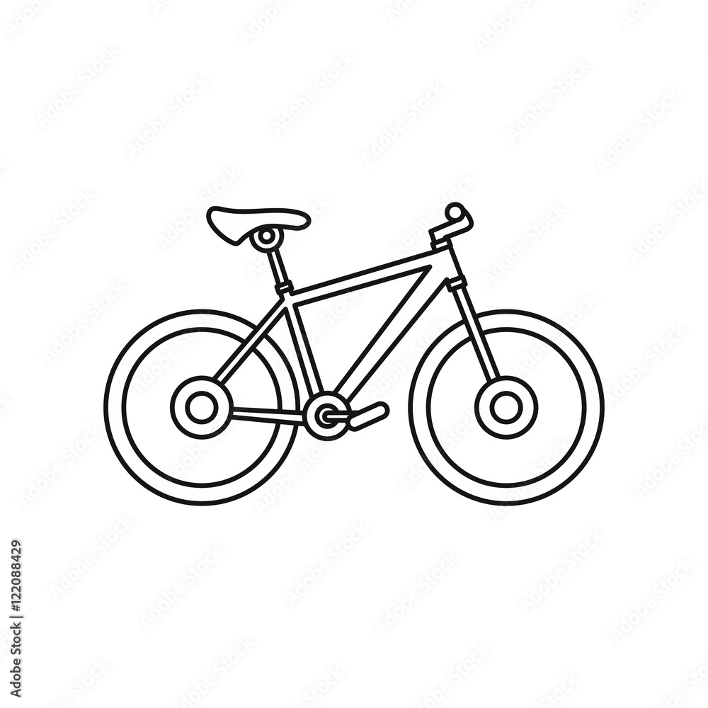 Bicycle icon in outline style isolated on white background vector illistration Bicycle icon in outline style isolated on white background vector illistration