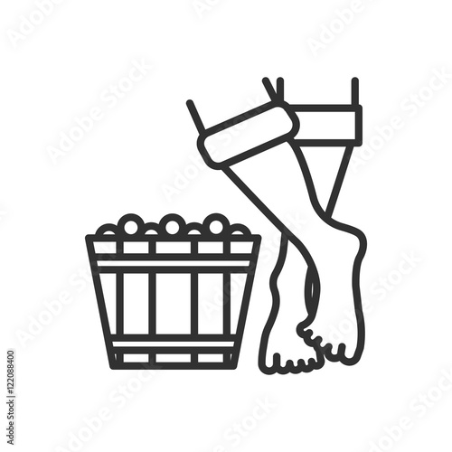 pigeage icon. stomp grapes. Thin line design