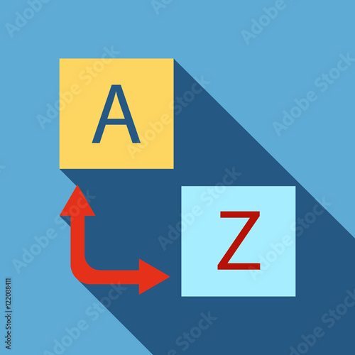 Logo translator icon in flat style isolated with long shadow vector illustration