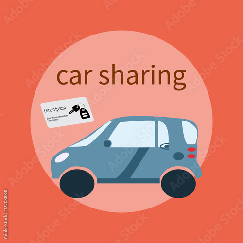 Web banner design for car sharing site or advertisement. Vector ad background of car sharing services