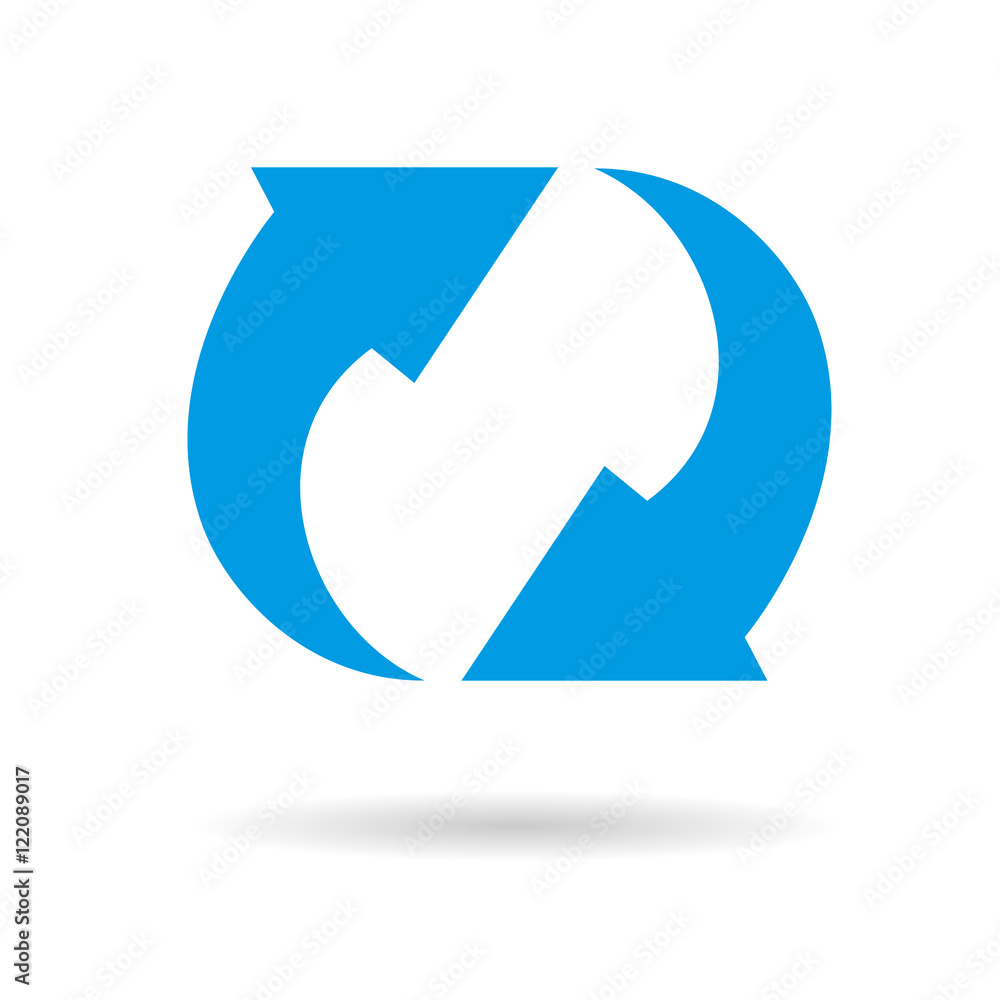 cyclical arrow icon. blue arrow cycle. loading cyclical arrow icon. blue arrow cycle. loading