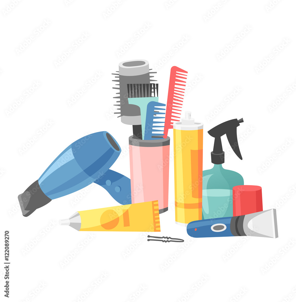 Hairdresser barber icons vector Hairdresser barber icons vector
