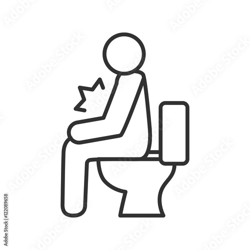 Diarrhea linear icon. Thin line design