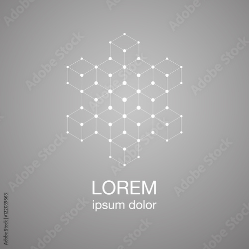 cubes lines logo design concept, vector logo template