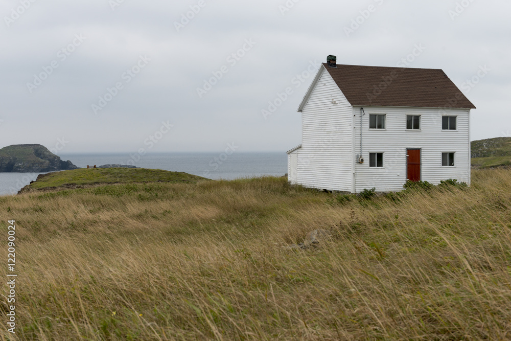 One house overlooking the ocean at Bonavista Peninsula, Newfoundland, Canada