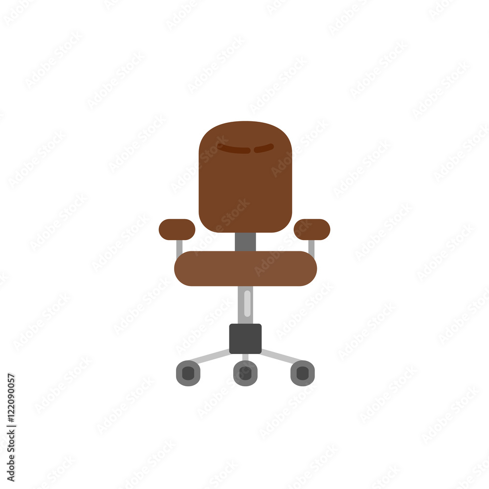 office chair vector illustration. brown chair with a backrest