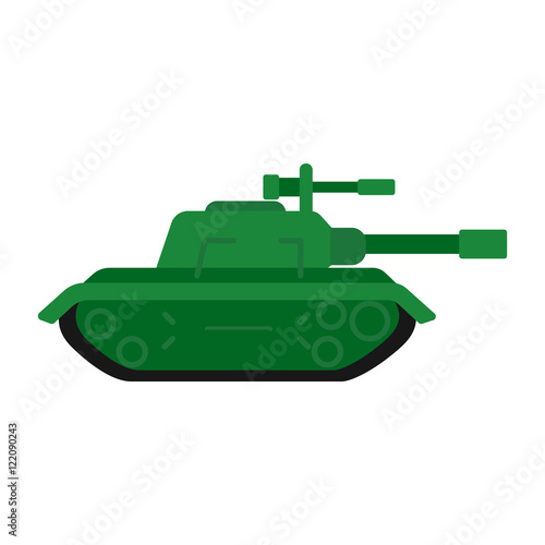 Military tank, isolated vector illustration