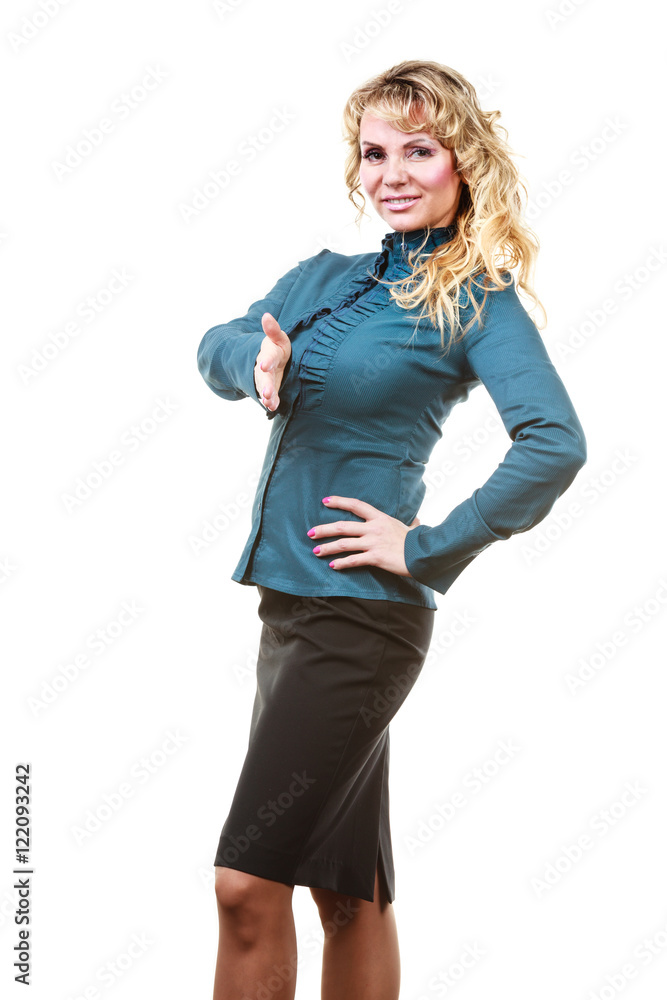 Elegant woman reaching hand. Elegant woman reaching hand.