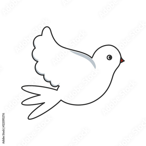 Dove icon. bird animal and peace theme. Isolated design. Vector illustration