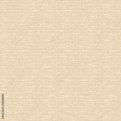Beige canvas fabric texture. Vector seamless background.
