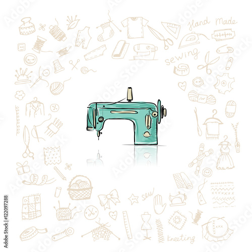 Sewing set, sketch for your design