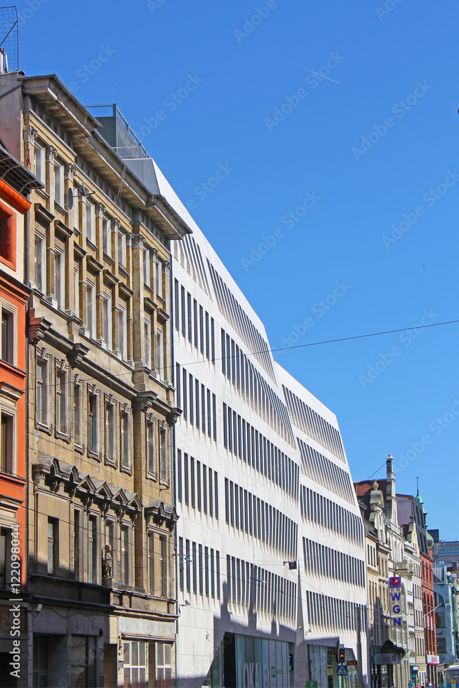 Architecture of Wroclaw, Poland, Europe. City centre, Colorful, historical Market square tenements.Lower Silesia, Europe.