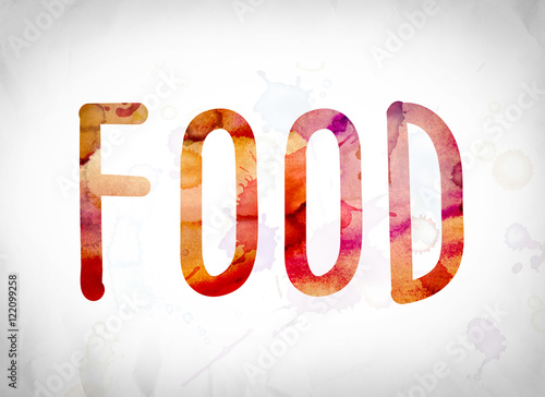Food Concept Watercolor Word Art
