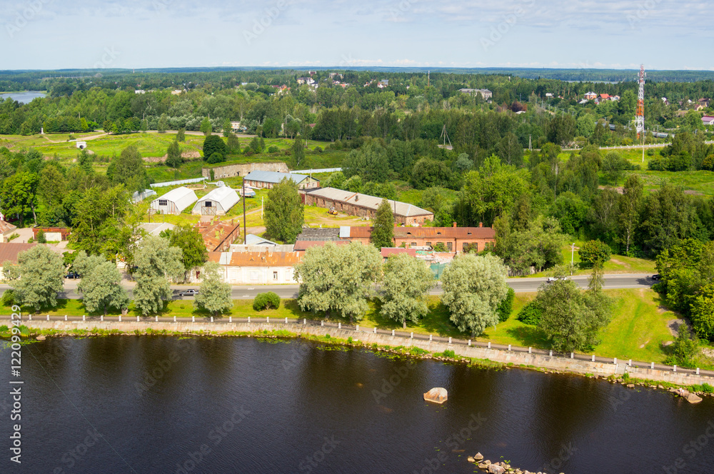 View of Vyborg city, from the top of the Vyborg Castle tower
