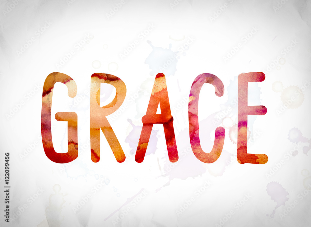 Grace Concept Watercolor Word Art ilustración de Stock Adobe Stock