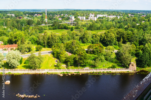 View of Vyborg city  from the top of the Vyborg Castle tower  