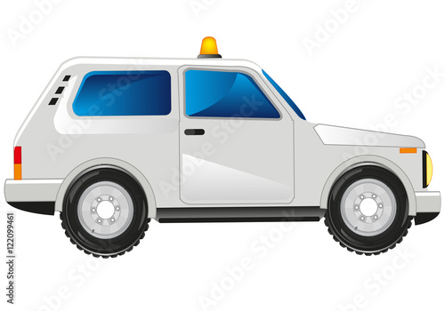 White passenger car
