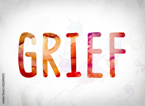 Grief Concept Watercolor Word Art