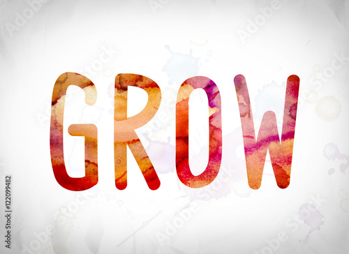 Grow Concept Watercolor Word Art