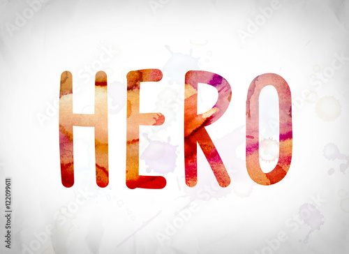 Hero Concept Watercolor Word Art
