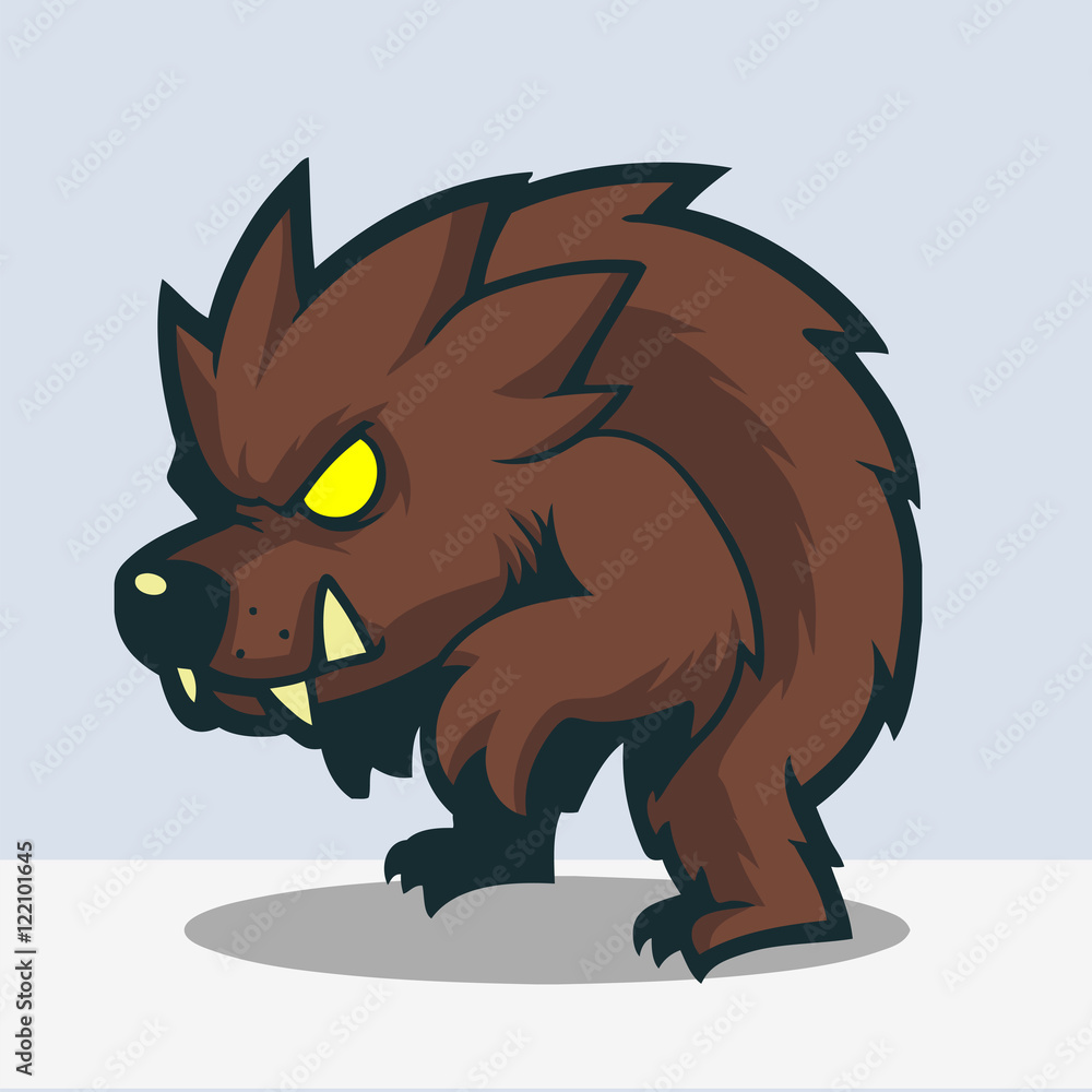 Cute werewolf cartoon Stock Vector | Adobe Stock
