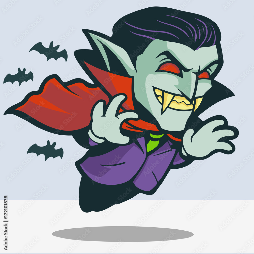 Dracula flying cartoon Stock Vector | Adobe Stock