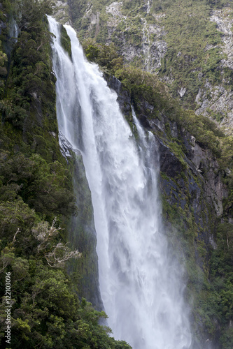 Stirling Falls , Milford Sound, Fiordland, South Island of New Zealand