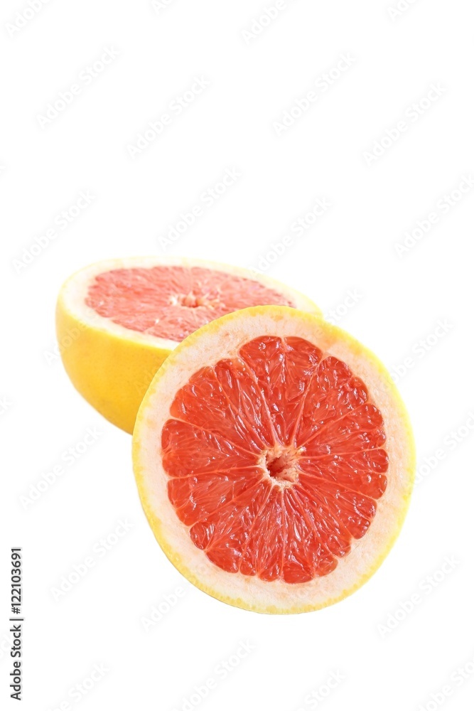 Ruby Red Grapefruit on White Background Ruby Red Grapefruit on White Background