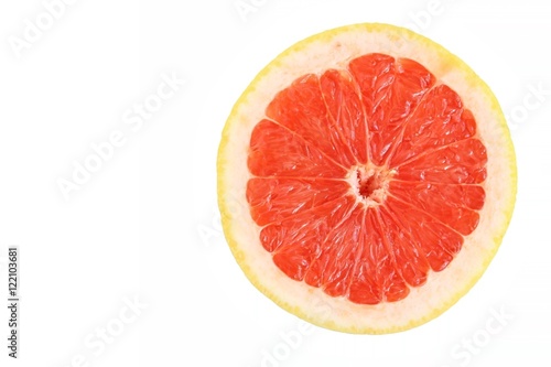 Ruby Red Grapefruit on White Background
