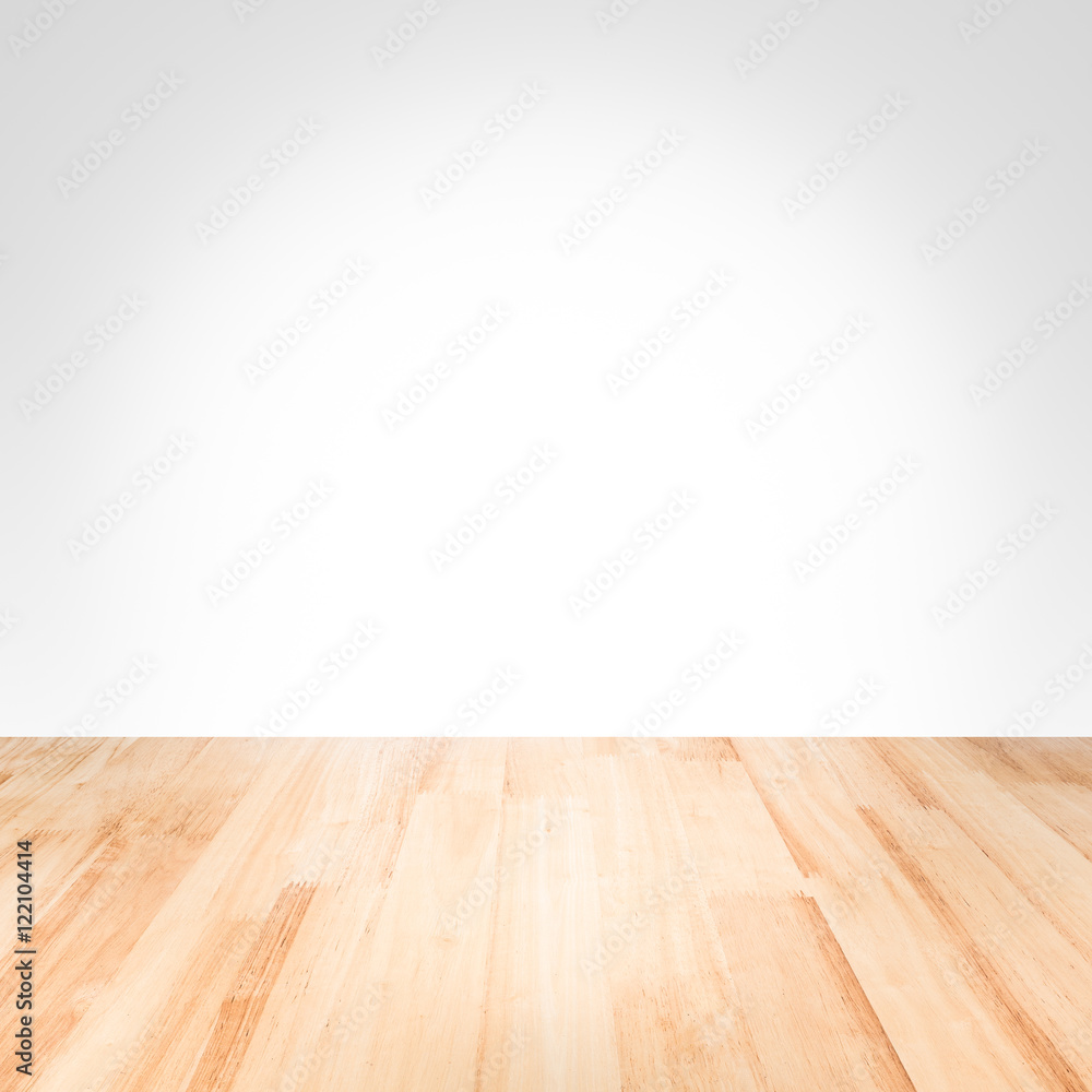 beige wooden floor and white background wall for product display beige wooden floor and white background wall for product display