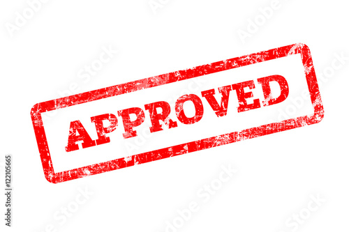 Approved red rubber stamp.