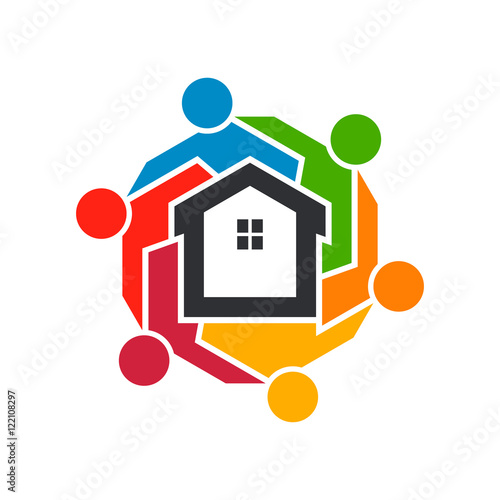 Association of Real Estate People Group. Vector Logo Graphic Design.