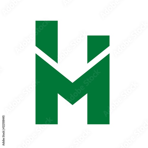 Abstract HM leter initial logo design