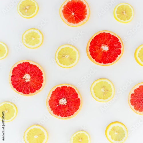 fruits on white background.