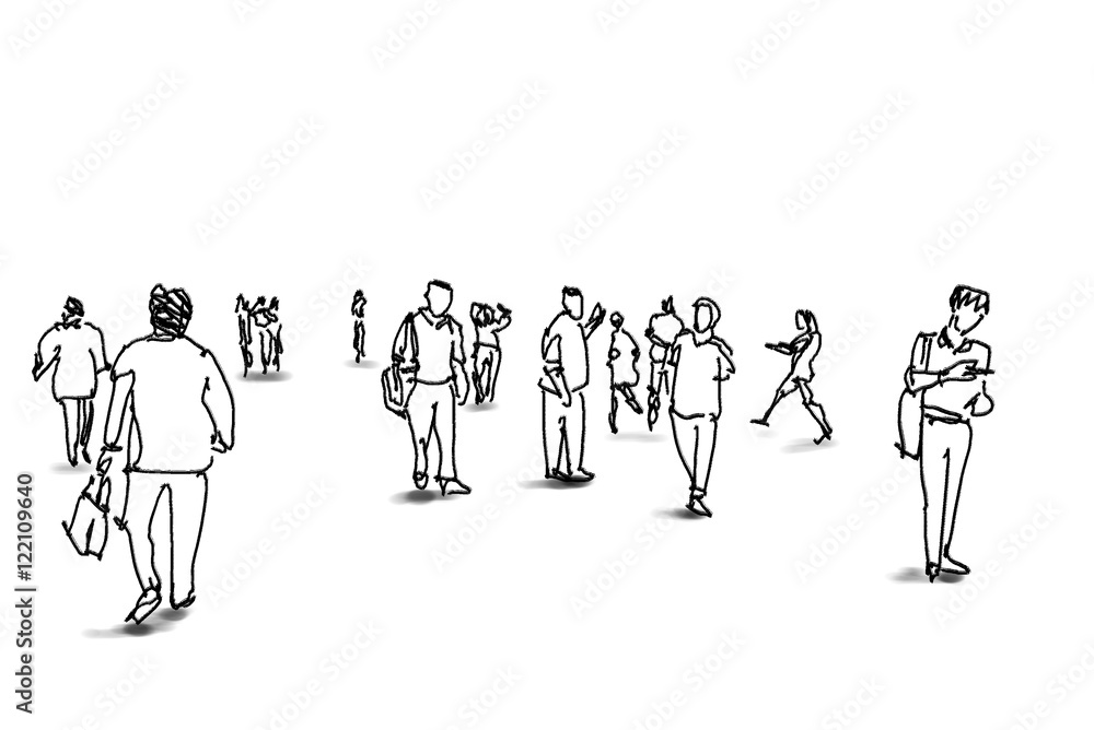 people walking cartoon sketch Stock Illustration | Adobe Stock