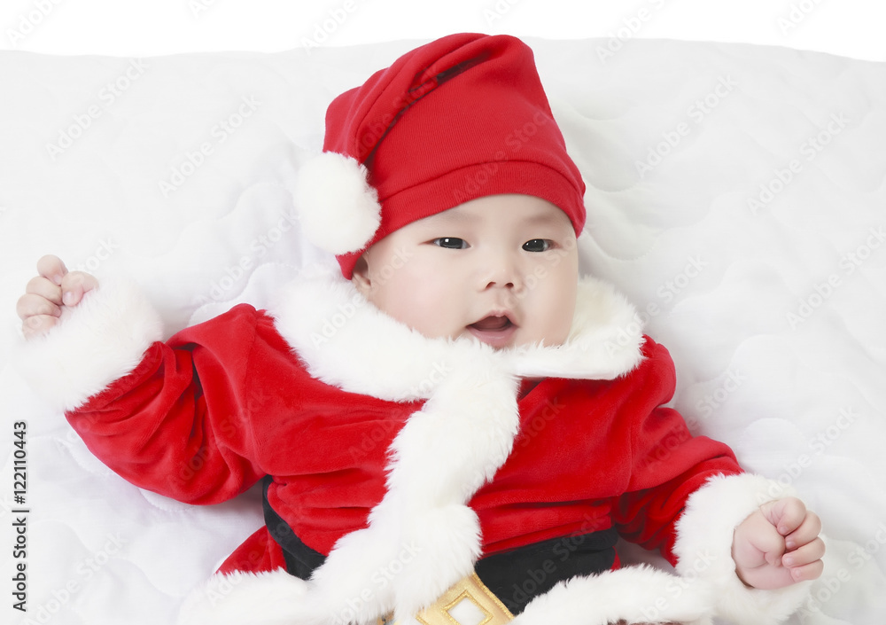 cheerful children or babies with santa claus suit for christmas or happy new year party day cheerful children or babies with santa claus suit for christmas or happy new year party day