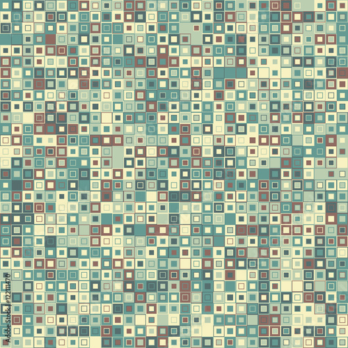 Vector abstract background. Consists of geometric elements. The elements have a square shape and different color. Vintage mosaic background. Useful as design element. © Anlo