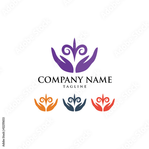 Fototapeta Naklejka Na Ścianę i Meble -  Yoga Om Namaste Pilates Logo Icon Vector