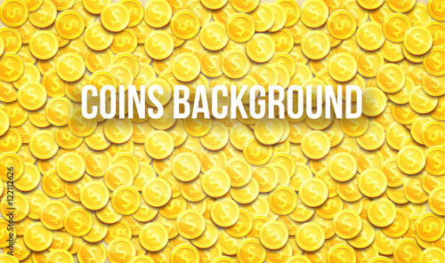 gold coins top view background with place for text eps 10 vector illustration