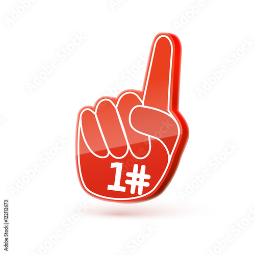 glove number one isolated on white realistic 3d vector icon