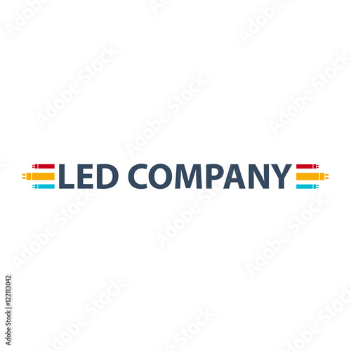 Led bulb logo. Led company logo. LED illumination. Corporate logo design.