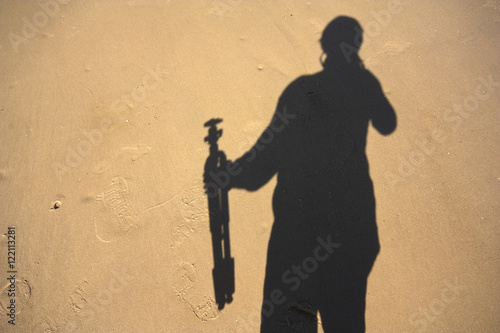 Shadow of the photographer on the beaches photo