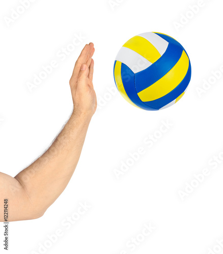 Hand and volleyball